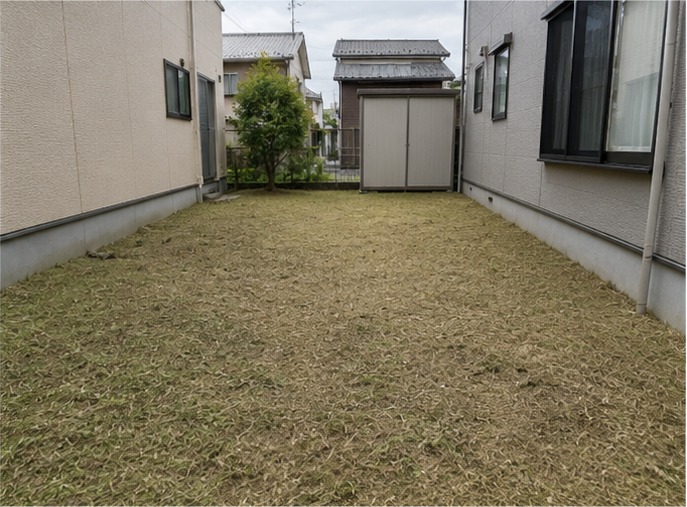 草刈り作業後のお庭