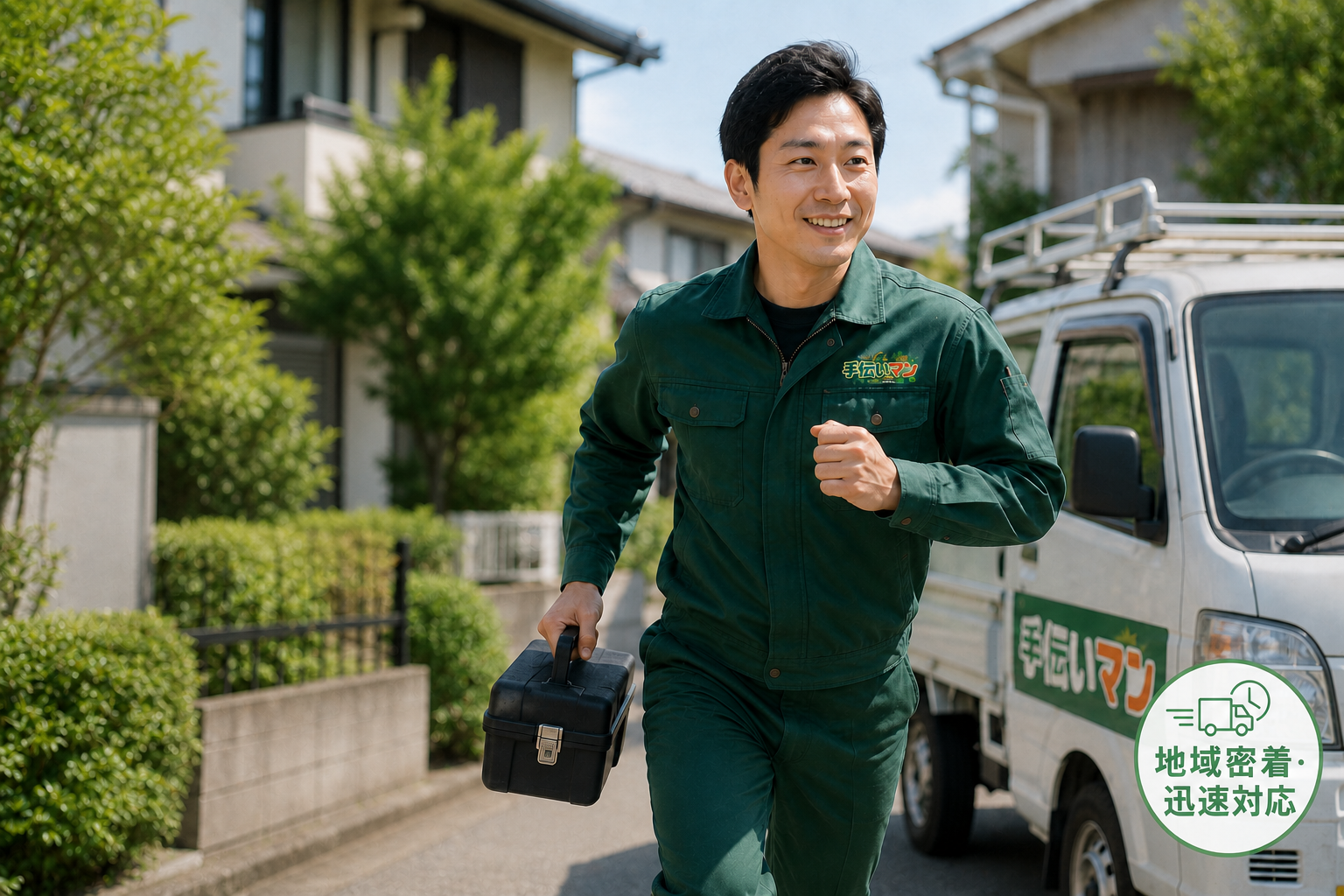 地域へ迅速に駆けつける手伝いマンのスタッフ
